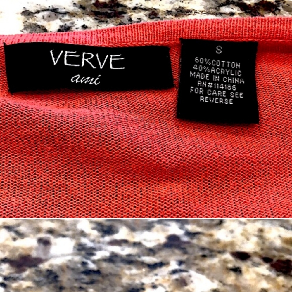3/$35 Verve orange/white striped flutter front open cardigan - Picture 5 of 8